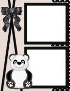 black bows and cute panda bear for zoo or circus