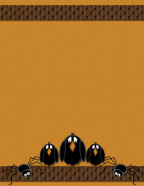 black birds in rows with spiders