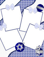 Manora Jewish Themed Hanukkah scrapbooking paper downloadable templates.