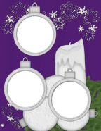 Purple Snowflake New Years Holiday Scrapbooking Quick build set downloadables