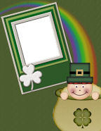 leprechauns a rainbow and children