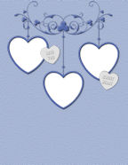 Light Blue Digi-Scrapebook Hearts Valentines Day Holiday downloads